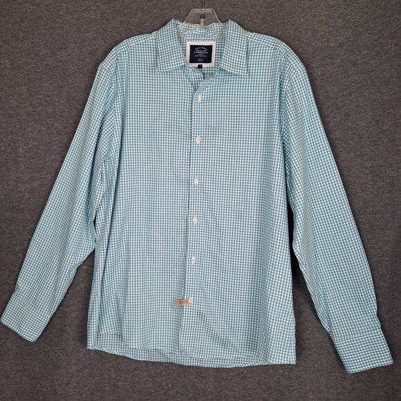 Charles Tyrwhitt Dress Shirt Mens Large Green Grid Check Non Iron Slim Fit - Picture 2 of 9